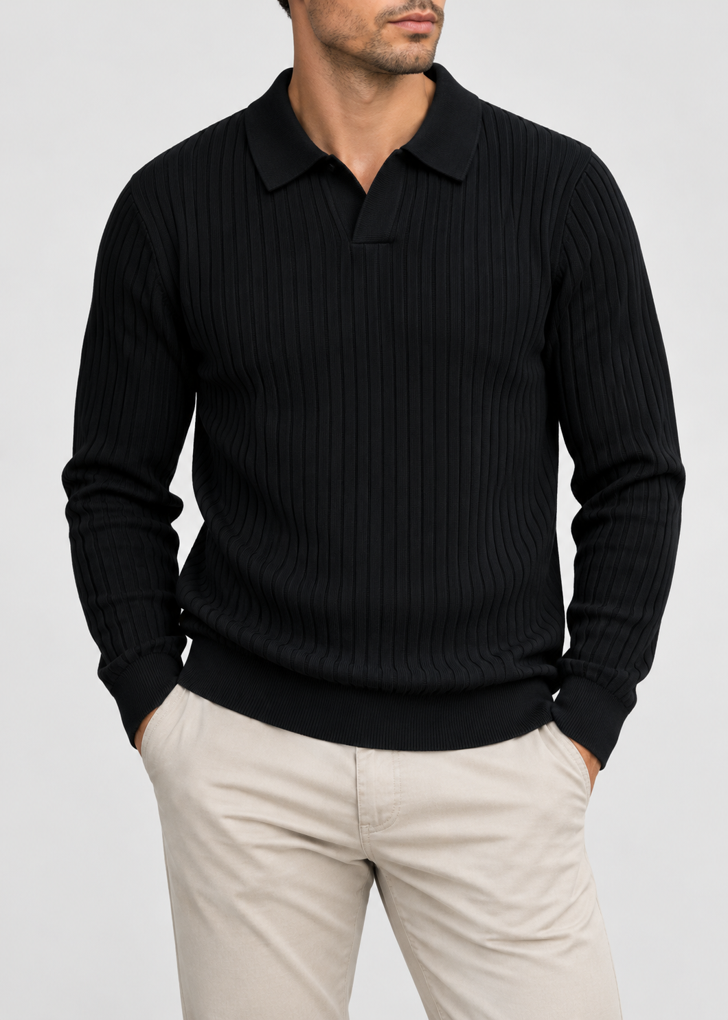 Men’s Tailored Knitted Shirt | Stretch Knit Button-Up | Business Casual Smart Fit Shirt | Steven & Levon