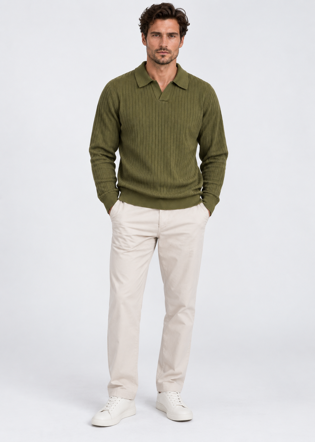 Men’s Tailored Knitted Shirt | Stretch Knit Button-Up | Business Casual Smart Fit Shirt | Steven & Levon