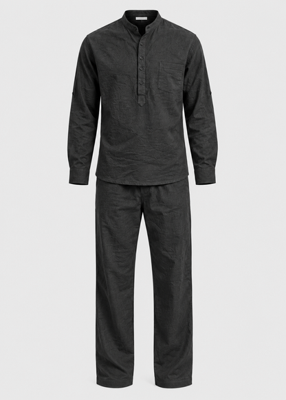 Linen Shirt and Trousers Set | Men | Linen Blend | 2 Piece Co-Ord Outfit | Smart Casual Summer Wear | Steven & Levon