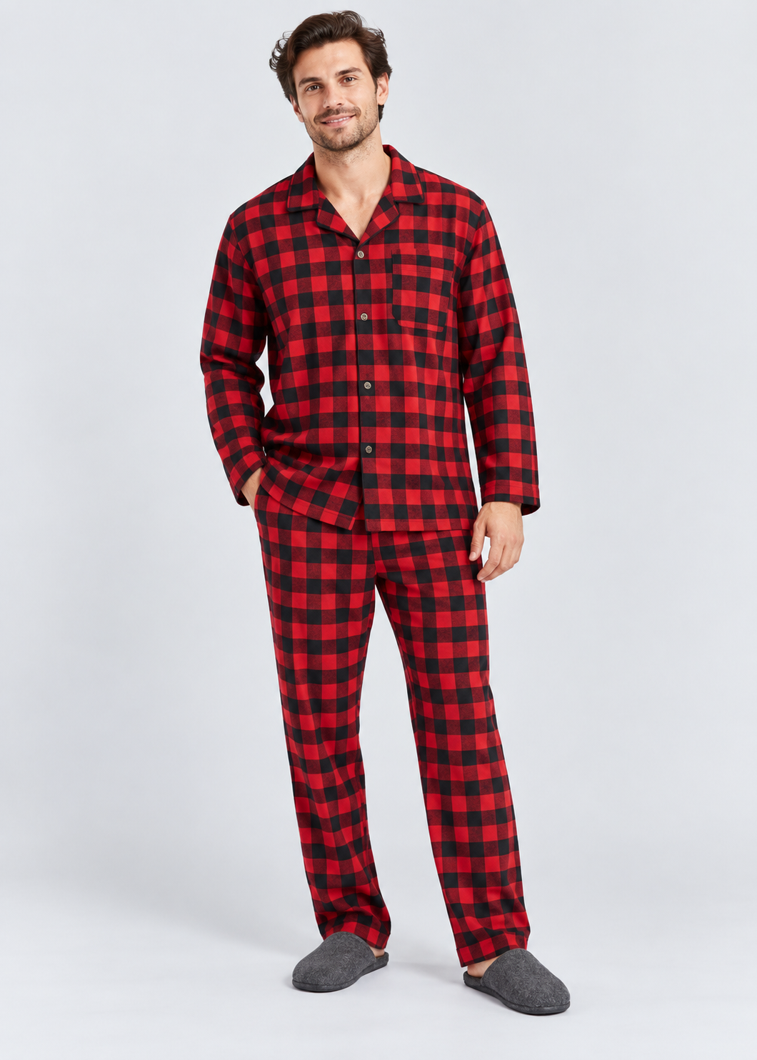 Plaid Sleepwear | Men's Pajama | Cotton Blend | Button-Down | Drawstring | Steven & Levon
