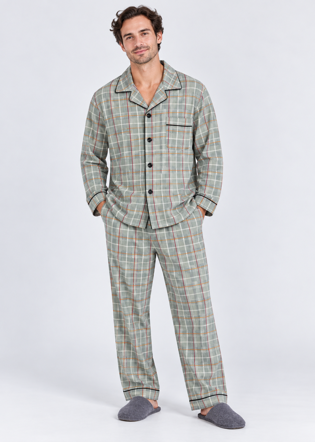 Plaid Sleepwear | Men's Pajama | Plus Size | Button-Down | Warm Winter Set | Steven & Levon