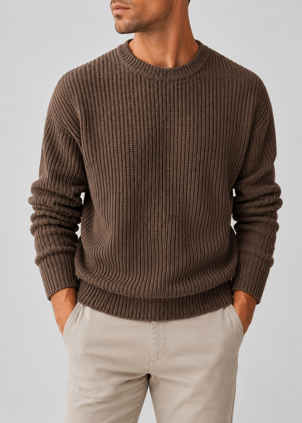 Oversized Knitted Jumper | Knit Pullover Sweater | Polyester Fiber Fabric | Steven & Levon