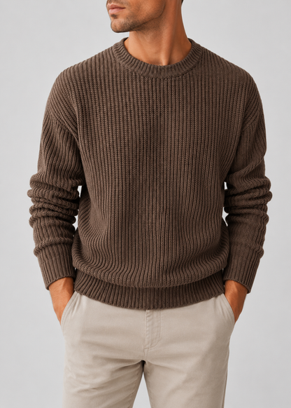 Oversized Knitted Jumper | Knit Pullover Sweater | Polyester Fiber Fabric | Steven & Levon