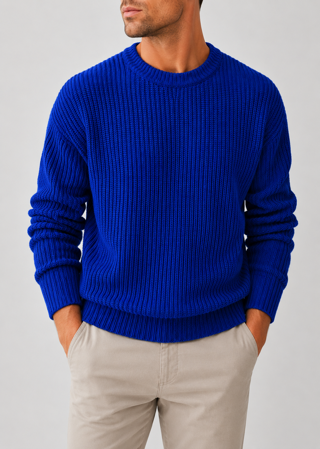 Oversized Knitted Jumper | Knit Pullover Sweater | Polyester Fiber Fabric | Steven & Levon