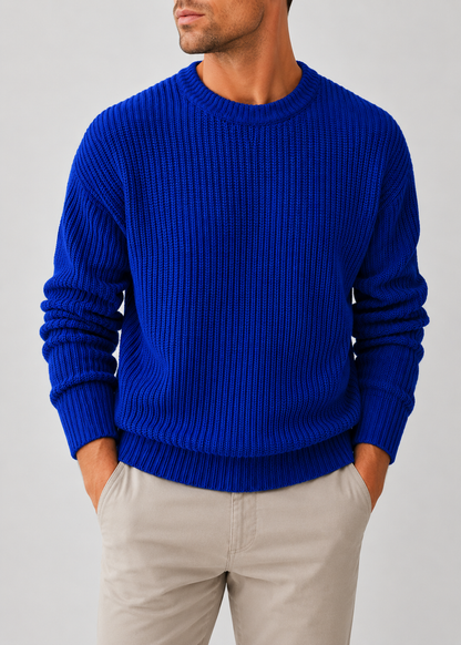 Oversized Knitted Jumper | Knit Pullover Sweater | Polyester Fiber Fabric | Steven & Levon