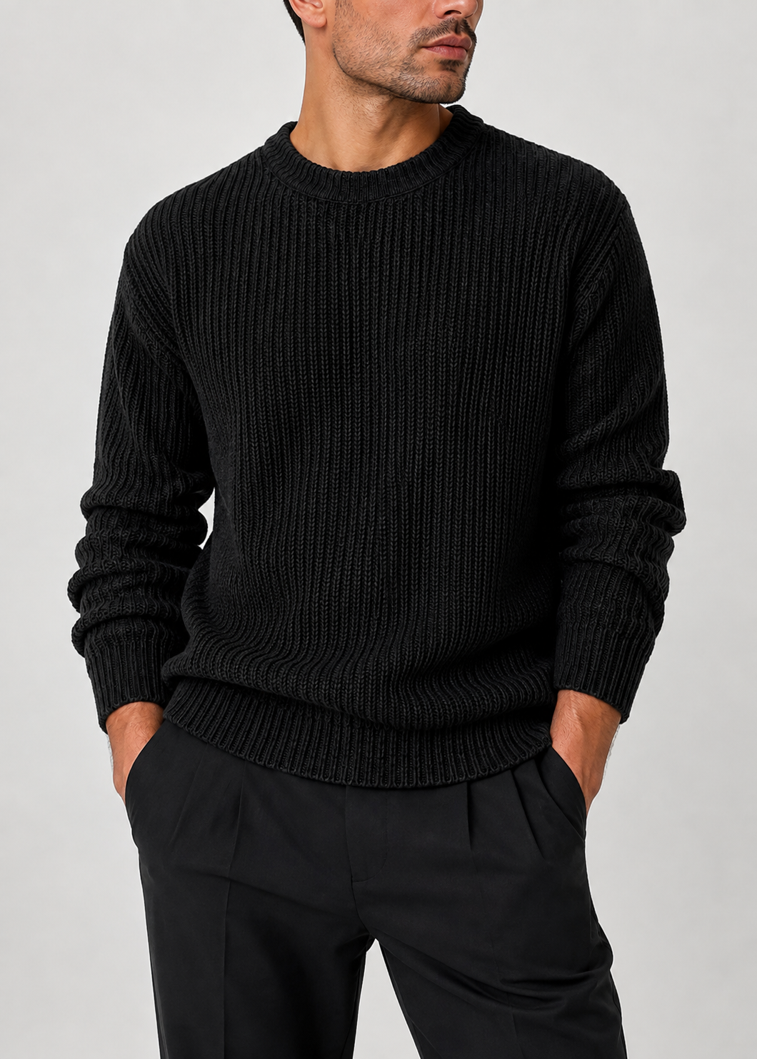 Oversized Knitted Jumper | Knit Pullover Sweater | Polyester Fiber Fabric | Steven & Levon