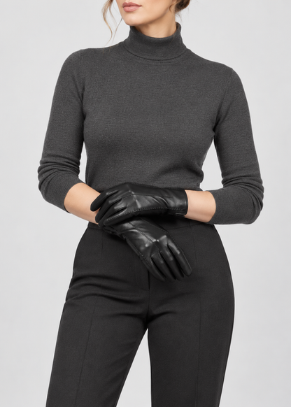 Vegan Leather Gloves | Women | Faux Leather | Warm Winter Gloves | Classic Style | Steven & Levon