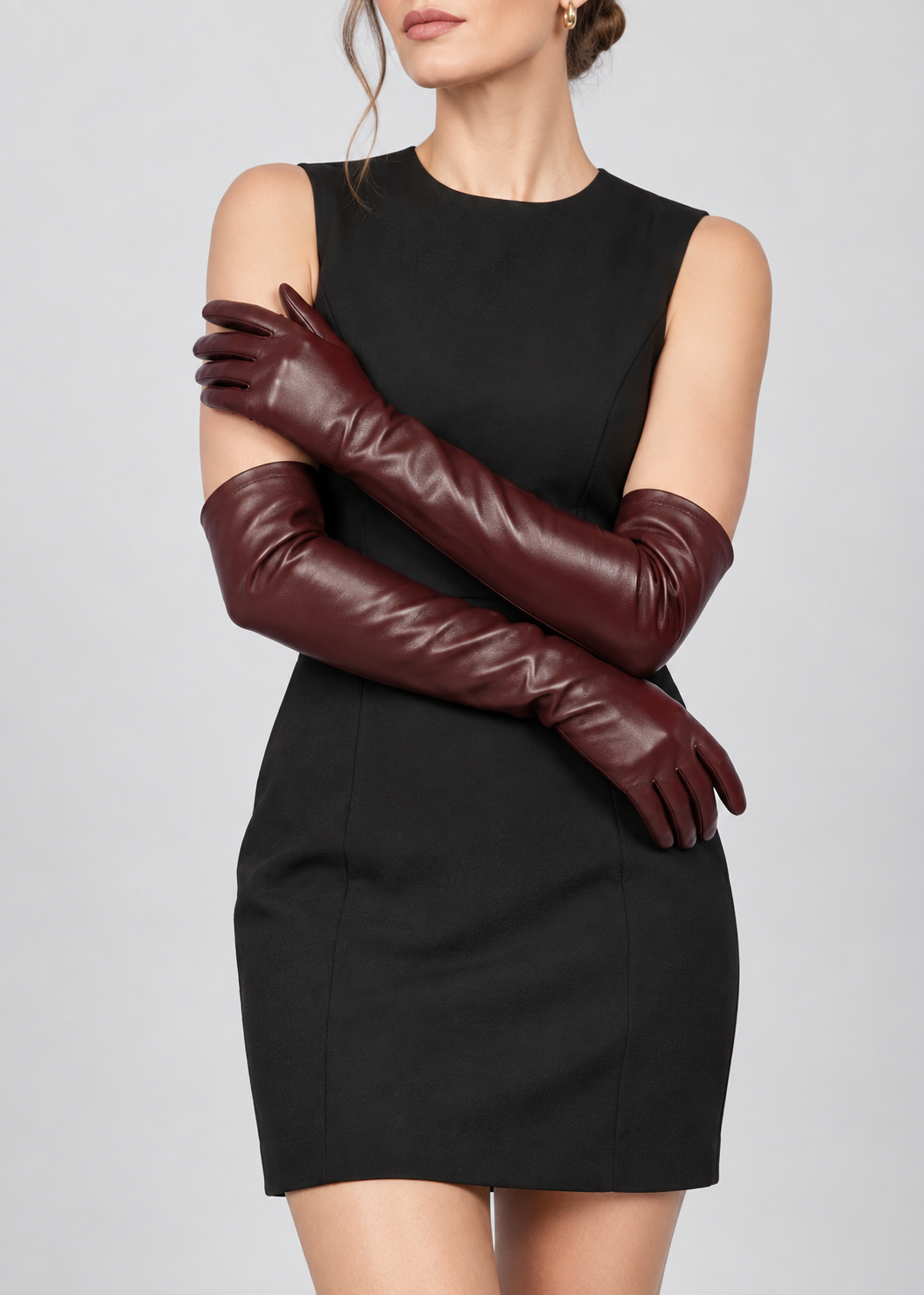 Long Leather Gloves | Women | Vegan Leather | Elegant Long Cuff | Winter Style | Steven & Levon