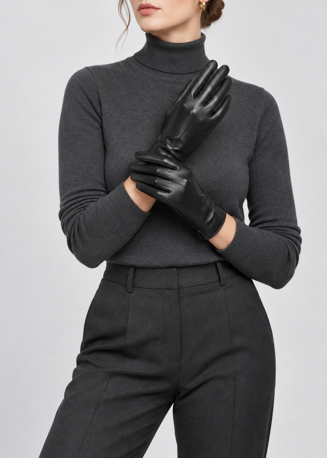 Elegant Leather Gloves | Women | Vegan Leather | Warm Winter Gloves | Classic | Steven & Levon