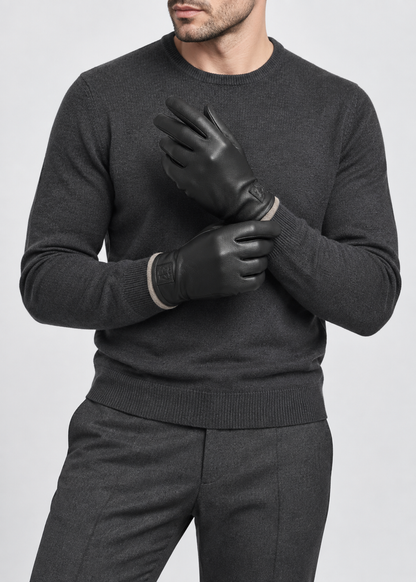 Deerskin Leather Gloves | Men | Genuine Leather | Warm Winter Gloves | Classic Style | Steven & Levon