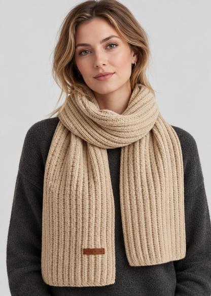 Chunky Knit Long Scarf | Unisex | Polyester Blend | Extra Long Ribbed Winter Wrap | Steven & Levon