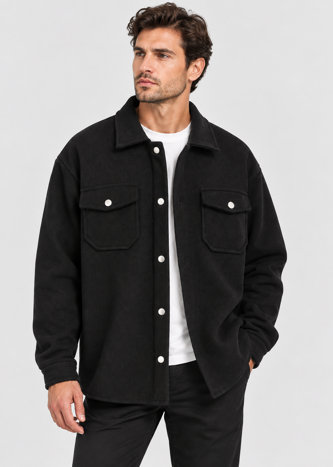 Men's Overshirt Jacket | Button Front | Utility Shirt Jacket | Smart Casual | Steven & Levon
