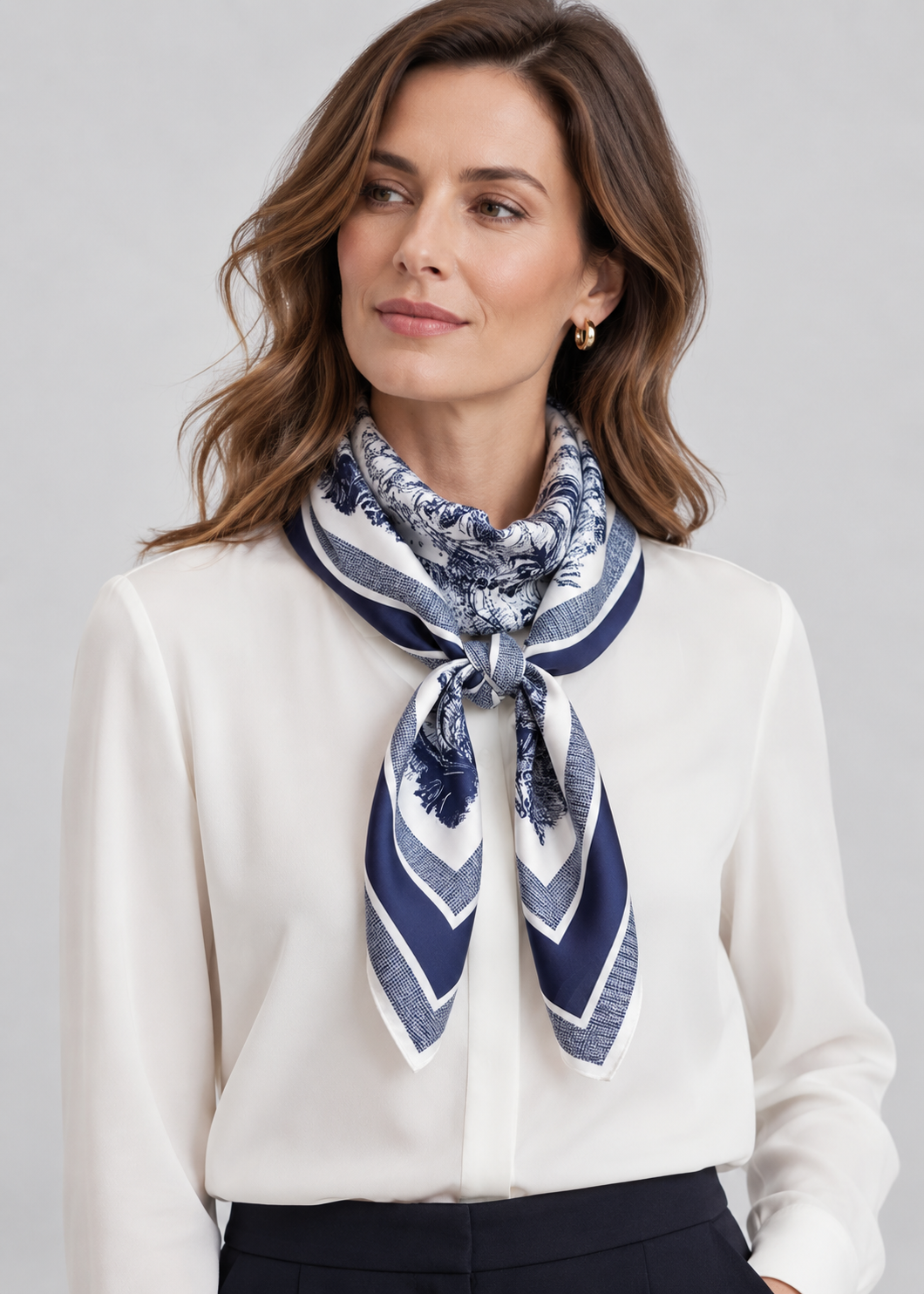Plant Print Square Scarf | Women | Soft Fabric | 70cm Elegant Printed Neck Scarf | Steven & Levon