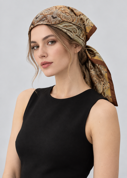 Square Scarf | Women | Silk-Feel Fabric | 70x70cm Luxury Neck & Hair Scarf | Steven & Levon