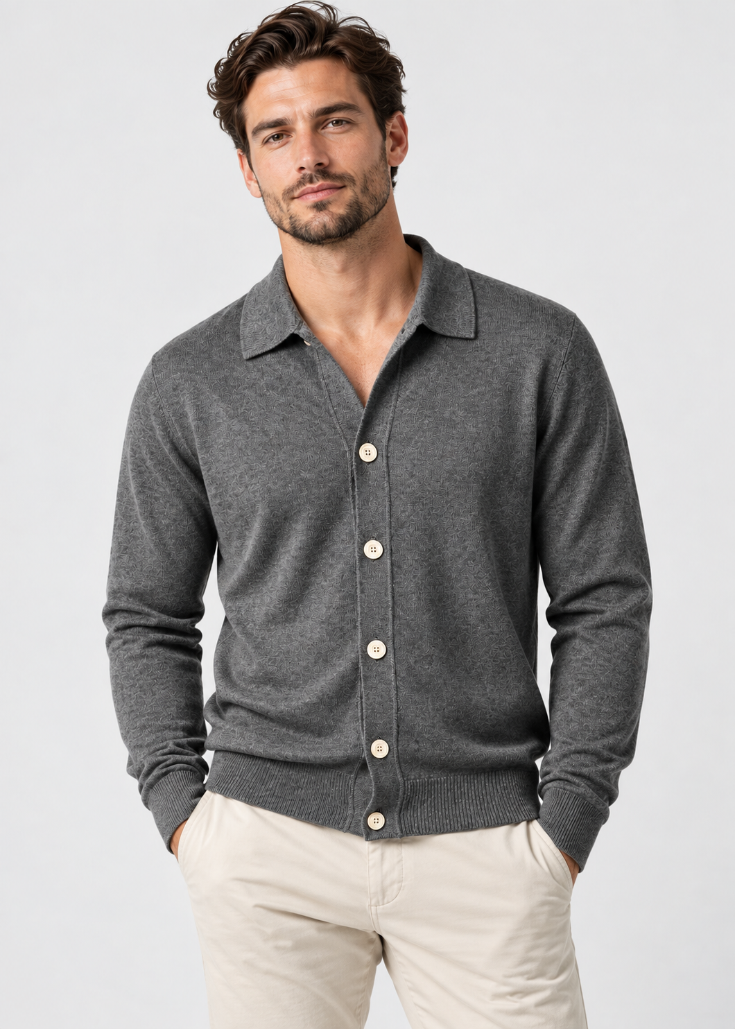 Men's Button Front Cardigan | Classic Fit | Cotton | Smart Casual Layer | Steven & Levon