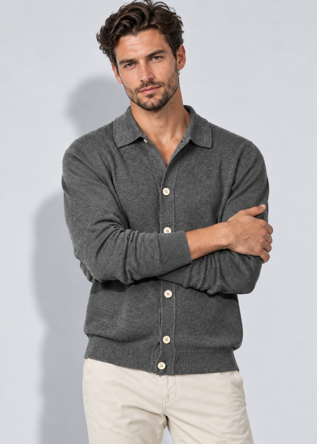 Men's Button Front Cardigan | Classic Fit | Cotton | Smart Casual Layer | Steven & Levon