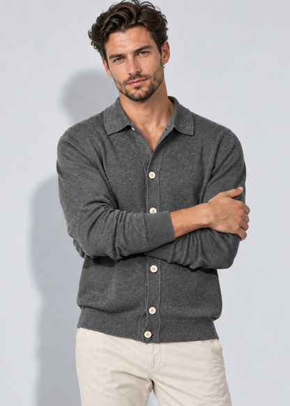 Men's Button Front Cardigan | Classic Fit | Cotton | Smart Casual Layer | Steven & Levon