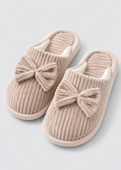 Bow Slippers | Women | Soft Fabric | Warm Cushioned Sole | Lightweight Indoor | Steven & Levon