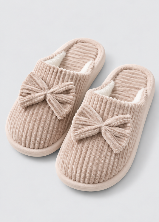 Bow Slippers | Women | Soft Fabric | Warm Cushioned Sole | Lightweight Indoor | Steven & Levon