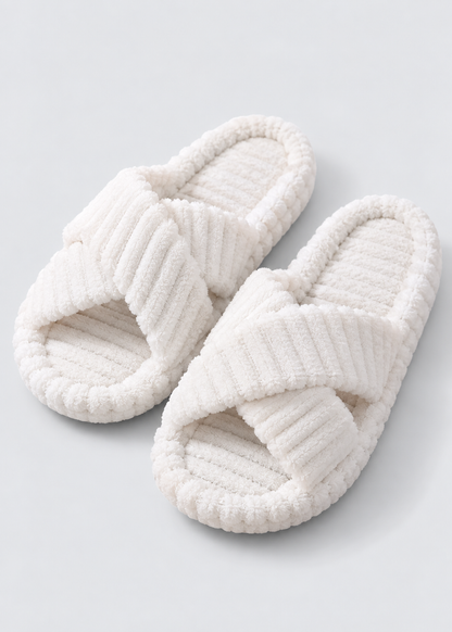 Corduroy Slippers | Unisex | Plush | Warm & Breathable | EVA Sole | Indoor Slides | Steven & Levon