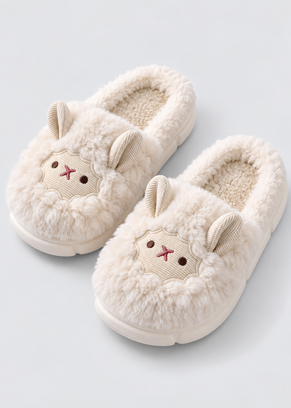 Fluffy Slippers | Plush Sheep | Soft Cotton | Warm Lining | Non-Slip Indoor | Steven & Levon