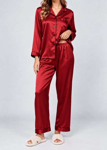 Stylish Pajama Set | Women's Sleepwear | Polyester Fabric | Long Sleeve Loungewear | Steven & Levon