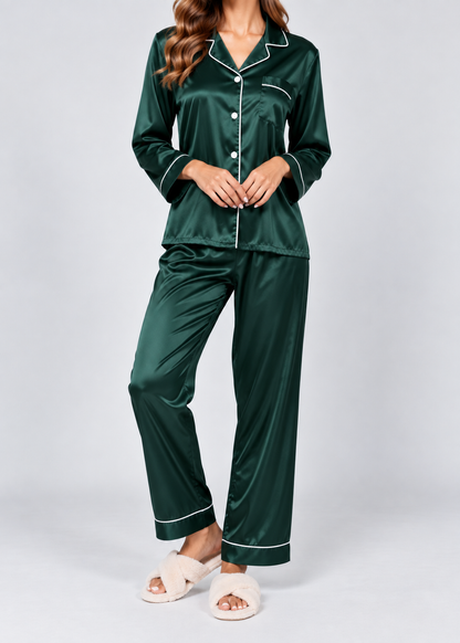 Stylish Pajama Set | Women's Sleepwear | Polyester Fabric | Long Sleeve Loungewear | Steven & Levon