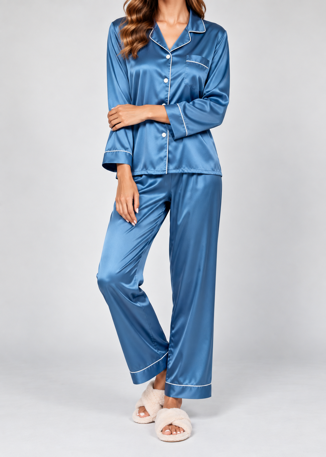 Stylish Pajama Set | Women's Sleepwear | Polyester Fabric | Long Sleeve Loungewear | Steven & Levon