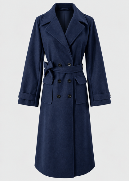 Wool Coat | Double-Breasted & Mid-Calf Length | Slim Fit | Steven & Levon
