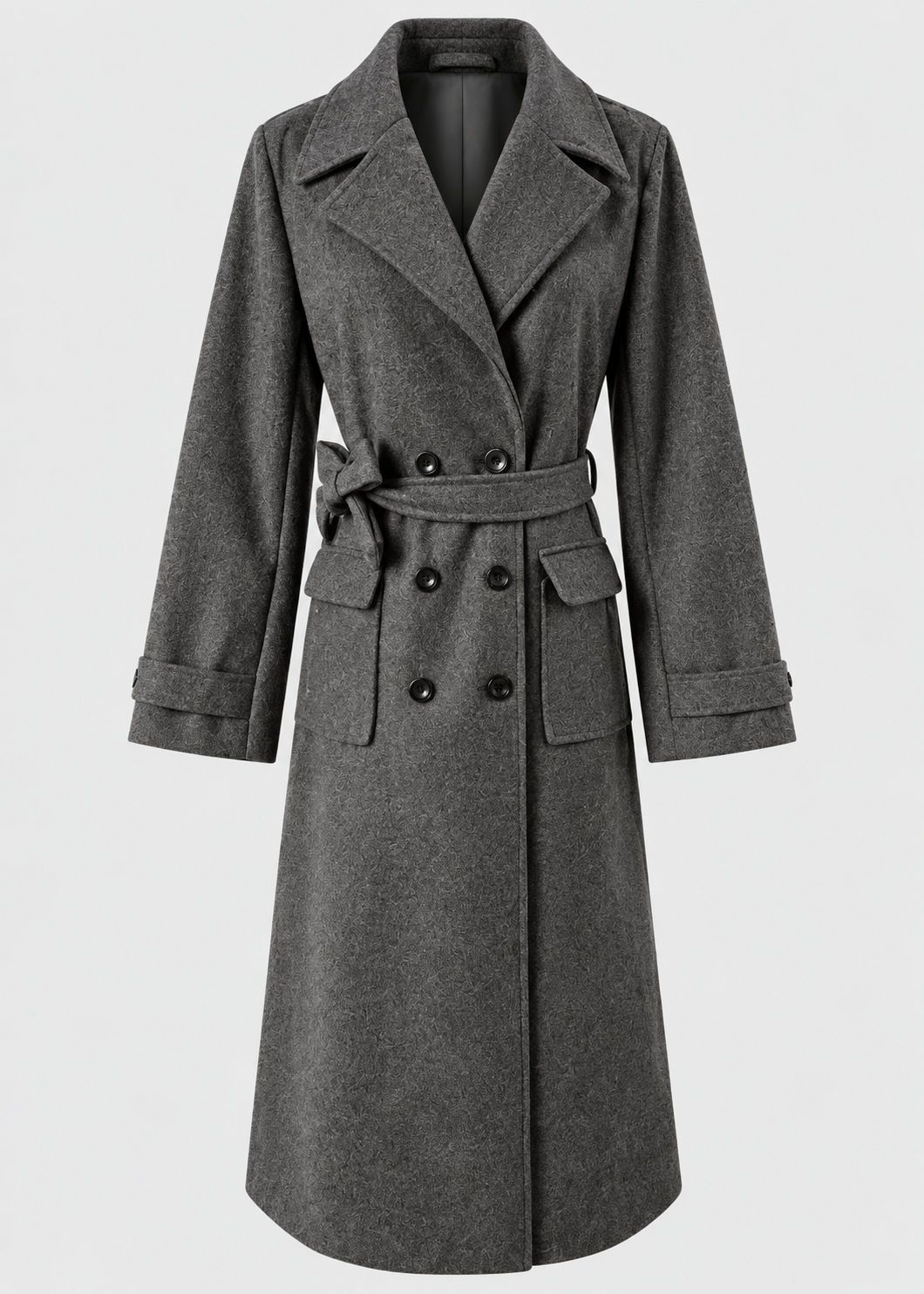 Wool Coat | Double-Breasted & Mid-Calf Length | Slim Fit | Steven & Levon
