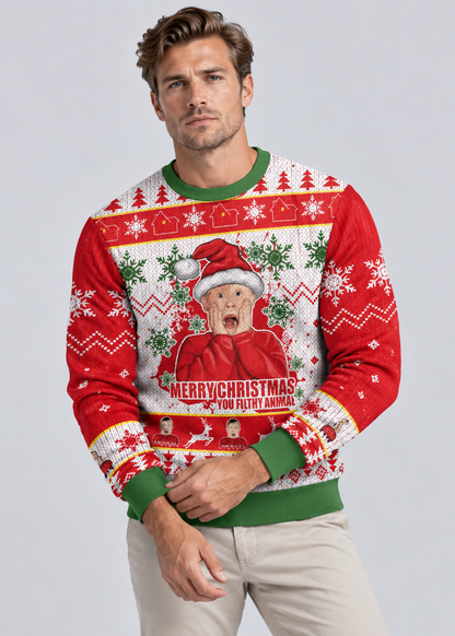 3D Cartoon Christmas Sweater | Men's Polyester Festive Pullover | Warm | Steven & Levon