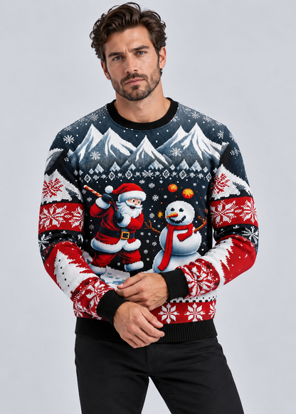 3D Snowman & Santa Sweatshirt | Unisex Polyester Festive Pullover | Steven & Levon