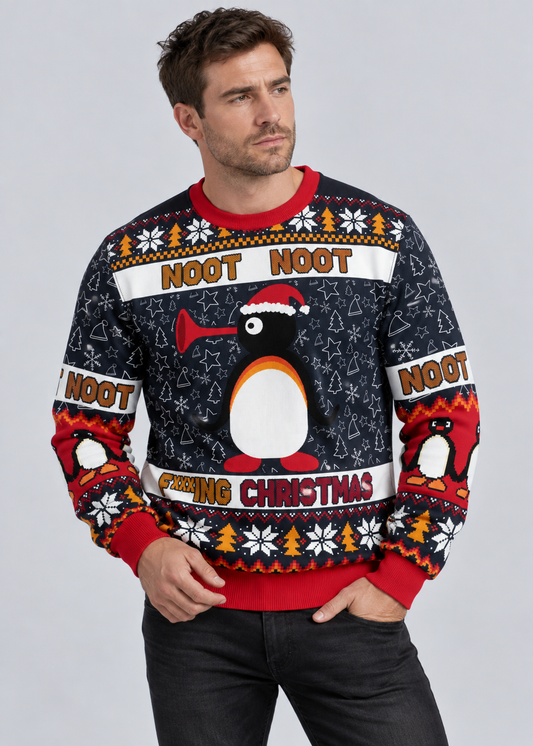 3D Penguin Christmas Hoodie | Unisex Oversized Polyester Pullover | Warm | Steven & Levon