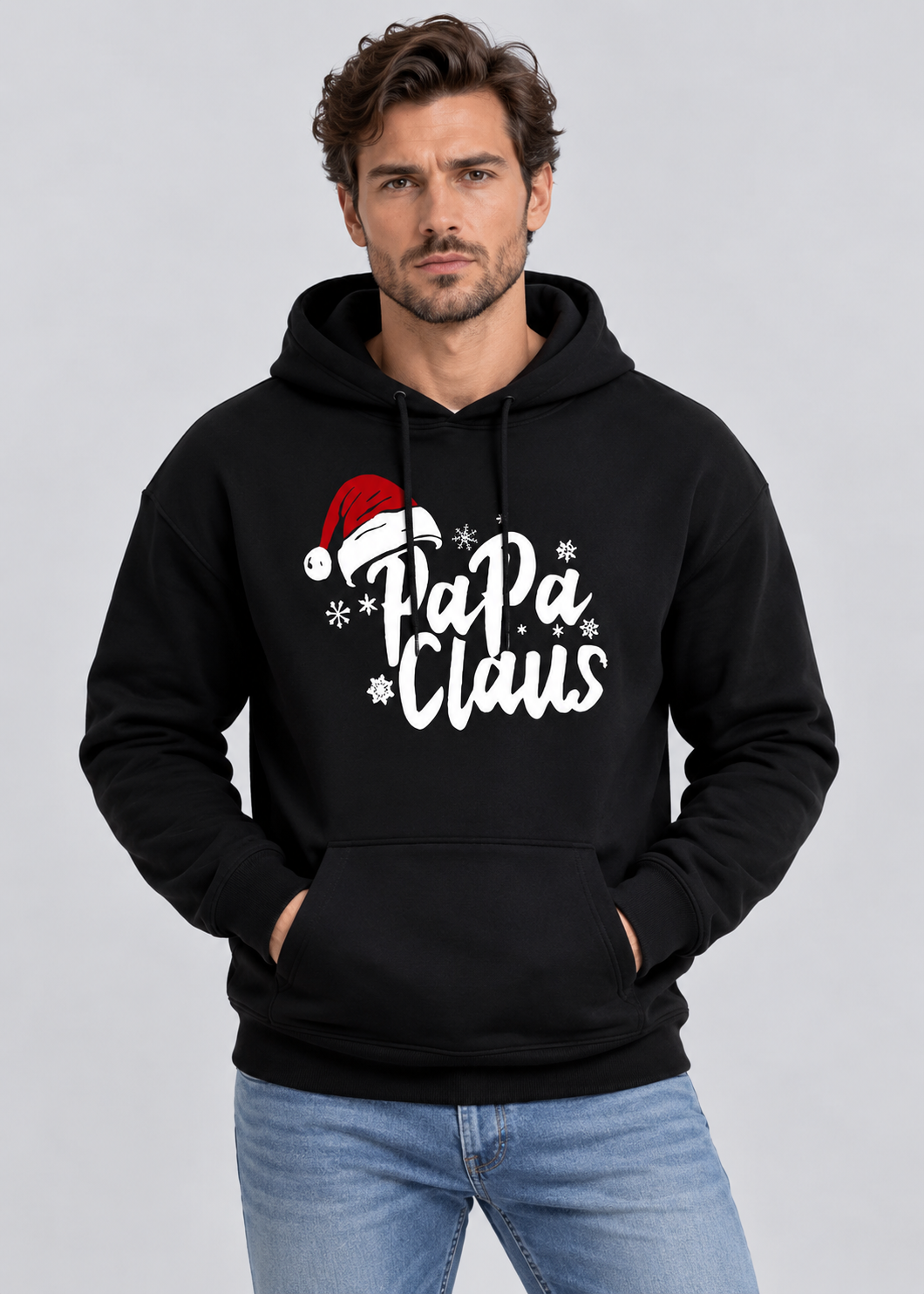 Santa Claus Hoodie | Long Sleeve | Front Pocket | Festive Christmas Style | Steven & Levon