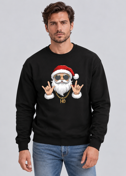 Santa Print Sweatshirt | Men's Long Sleeve | Festive Christmas Pullover | Steven & Levon