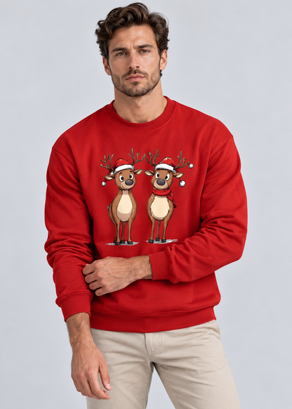 Reindeer Print Sweatshirt | Men's Festive Pullover | Casual Holiday Style | Steven & Levon