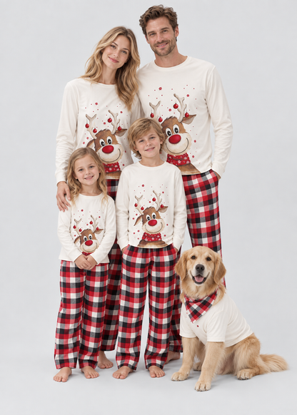 Christmas Pajamas Set | Family Matching | Deer Print | Cotton Blend Sleepwear | Steven & Levon
