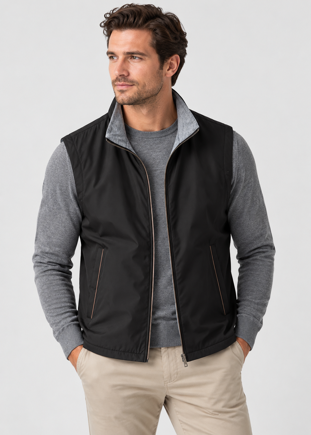 Men's Lightweight Zip-Up Bodywarmer | Quilted Gilet | Insulated Sleeveless Vest | Steven & Levon