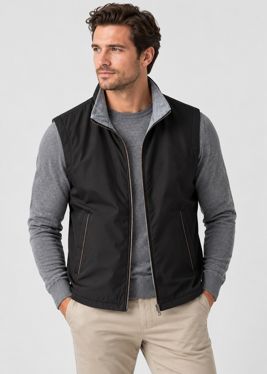 Men's Lightweight Zip-Up Bodywarmer | Quilted Gilet | Insulated Sleeveless Vest | Steven & Levon