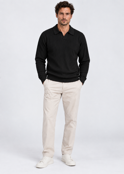 Men’s Tailored Knitted Shirt | Stretch Knit Button-Up | Business Casual Smart Fit Shirt | Steven & Levon