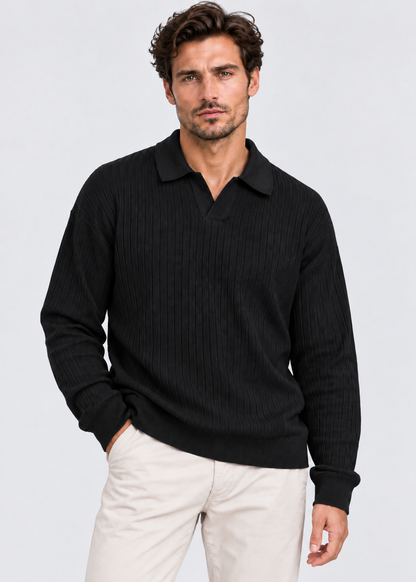 Men’s Tailored Knitted Shirt | Stretch Knit Button-Up | Business Casual Smart Fit Shirt | Steven & Levon