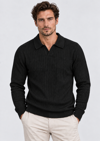 Men’s Tailored Knitted Shirt | Stretch Knit Button-Up | Business Casual Smart Fit Shirt | Steven & Levon