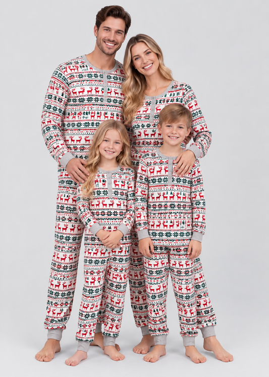 Cotton Blend Matching Sleepwear | Family Christmas Pajamas Set | Steven & Levon