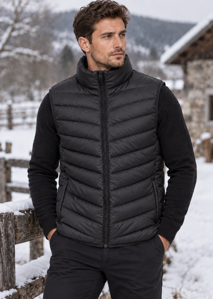 Men's Quilted Gilet Vest | Lightweight | Zip Front | Insulated | Smart Casual Outerwear | Steven & Levon