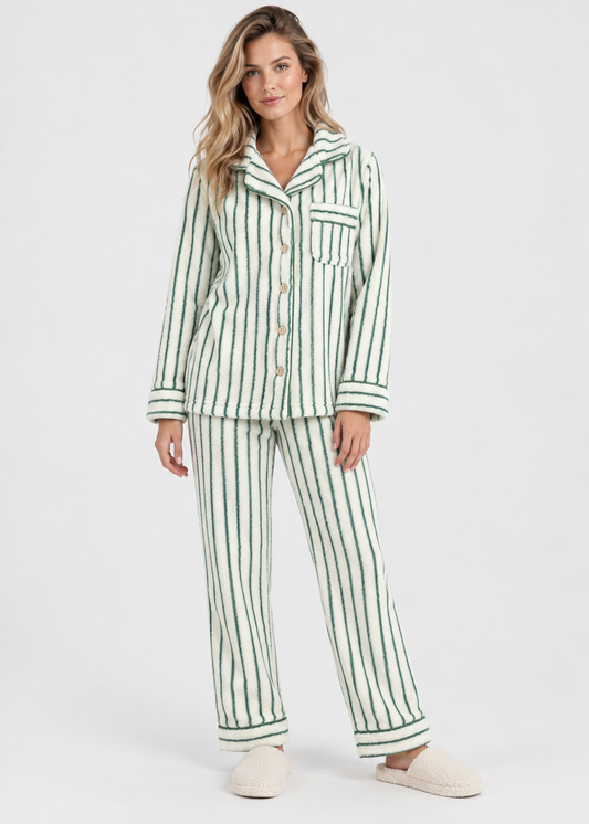 Winter Pyjama Set | Coral Fleece | 2-Piece Warm Loungewear | Steven & Levon