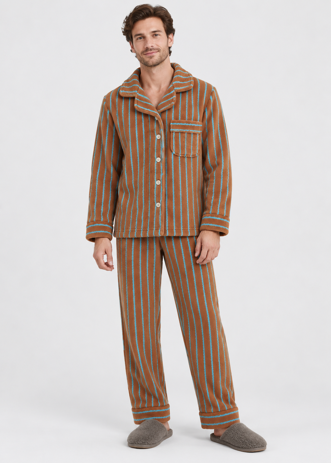 Winter Pyjama Set | Coral Fleece | 2-Piece Warm Loungewear | Steven & Levon