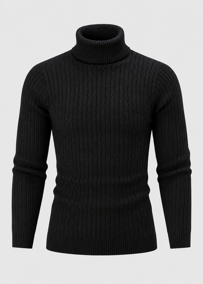 Men’s Turtleneck Sweater | Polyester Fabric | Slim Fit Roll Neck | Steven & Levon