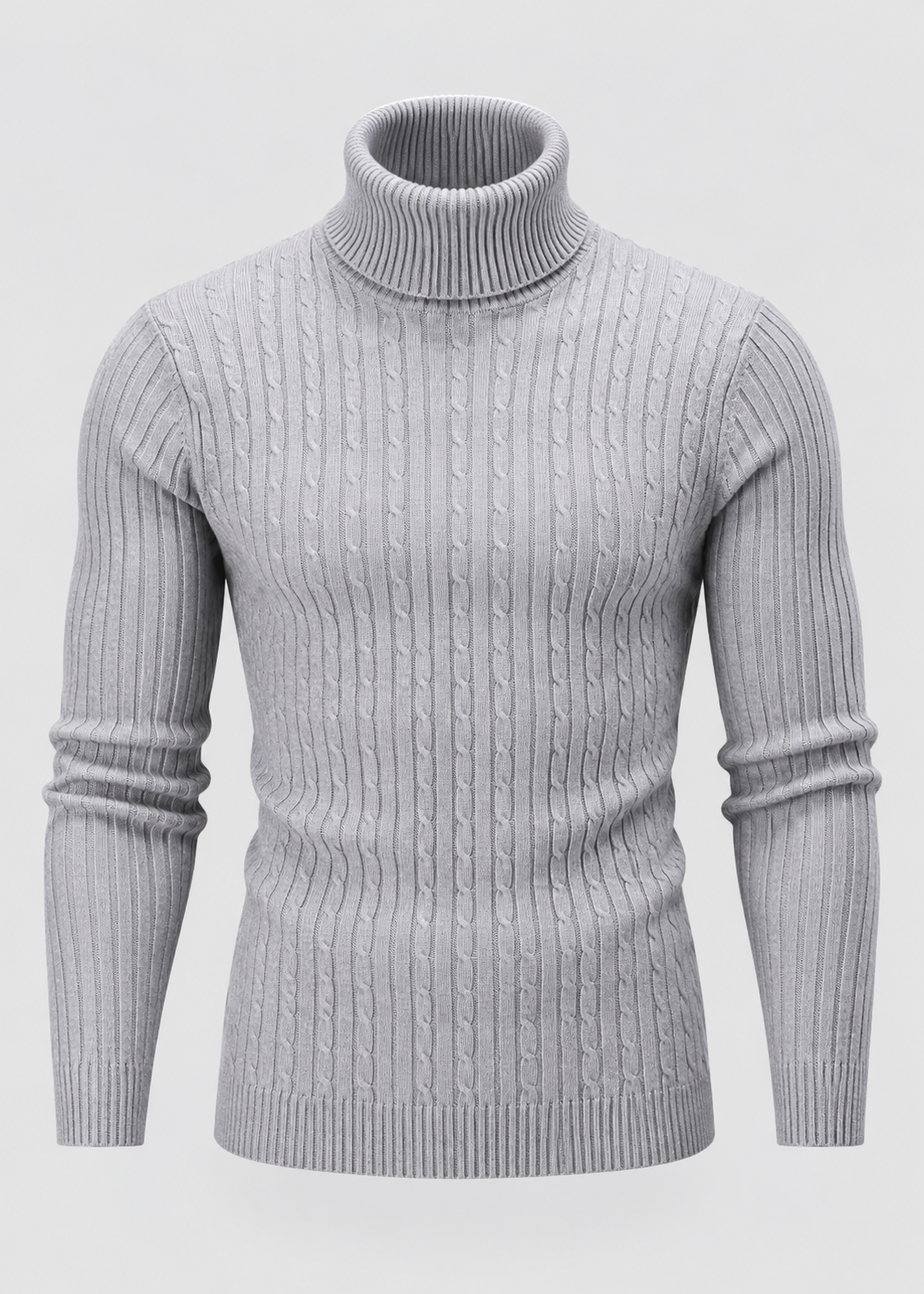 Men’s Turtleneck Sweater | Polyester Fabric | Slim Fit Roll Neck | Steven & Levon