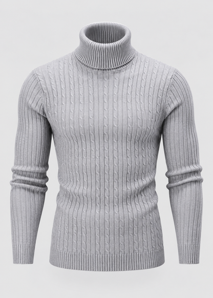 Men’s Turtleneck Sweater | Polyester Fabric | Slim Fit Roll Neck | Steven & Levon
