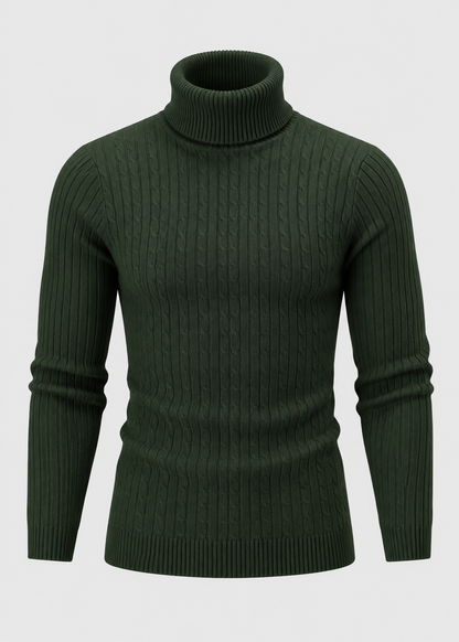 Men’s Turtleneck Sweater | Polyester Fabric | Slim Fit Roll Neck | Steven & Levon